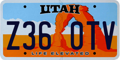 UT license plate Z360TV