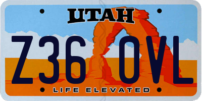 UT license plate Z360VL