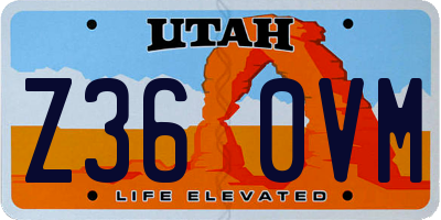 UT license plate Z360VM
