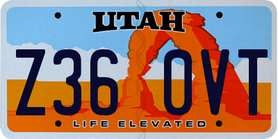 UT license plate Z360VT