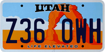 UT license plate Z360WH
