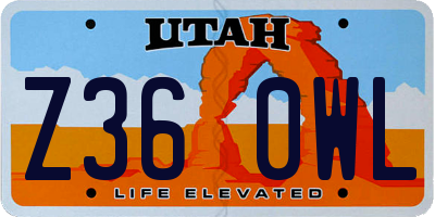 UT license plate Z360WL