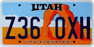 UT license plate Z360XH