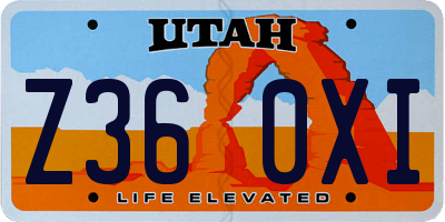 UT license plate Z360XI