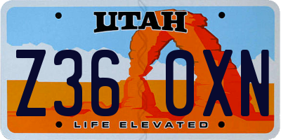 UT license plate Z360XN