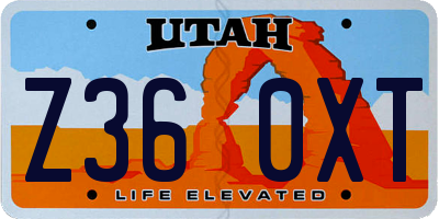 UT license plate Z360XT