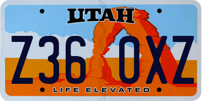 UT license plate Z360XZ