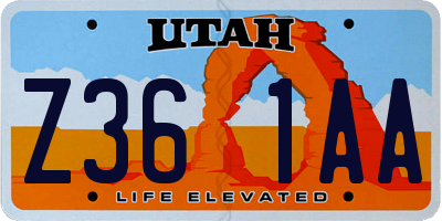 UT license plate Z361AA
