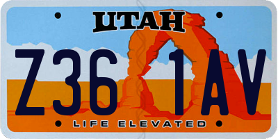 UT license plate Z361AV