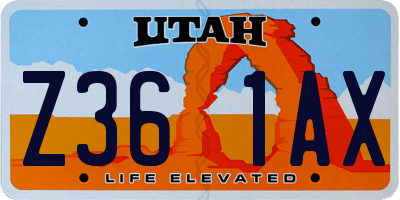 UT license plate Z361AX