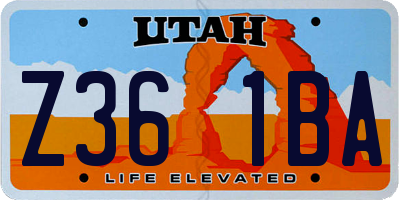 UT license plate Z361BA