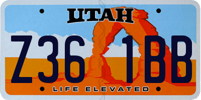 UT license plate Z361BB