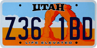 UT license plate Z361BD