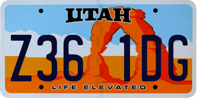 UT license plate Z361DG