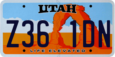 UT license plate Z361DN