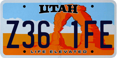 UT license plate Z361FE