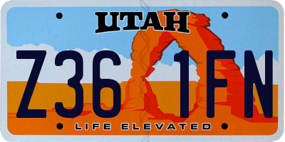 UT license plate Z361FN