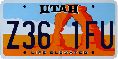 UT license plate Z361FU