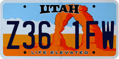 UT license plate Z361FW