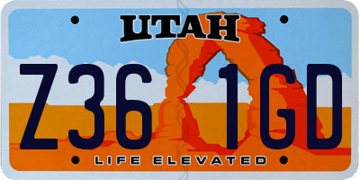 UT license plate Z361GD