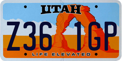 UT license plate Z361GP