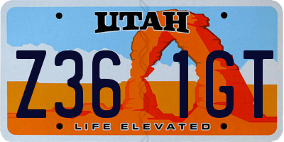 UT license plate Z361GT