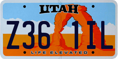 UT license plate Z361IL