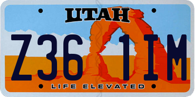 UT license plate Z361IM