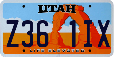 UT license plate Z361IX