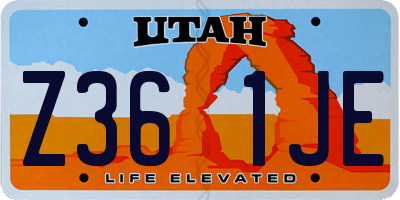 UT license plate Z361JE