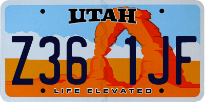 UT license plate Z361JF