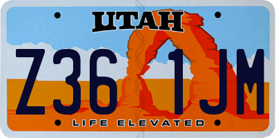 UT license plate Z361JM