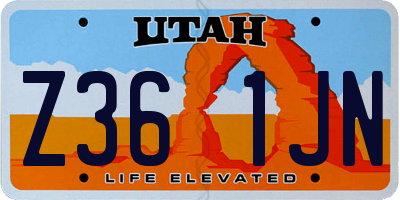 UT license plate Z361JN