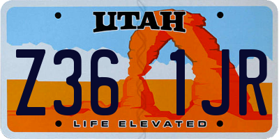 UT license plate Z361JR