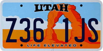 UT license plate Z361JS