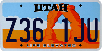 UT license plate Z361JU