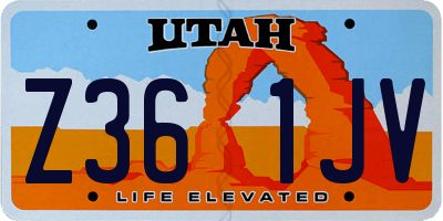 UT license plate Z361JV