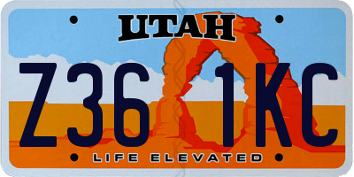 UT license plate Z361KC