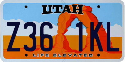 UT license plate Z361KL