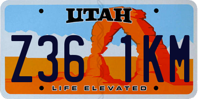 UT license plate Z361KM