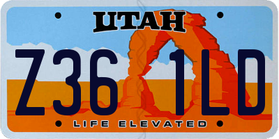 UT license plate Z361LD