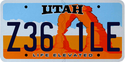 UT license plate Z361LE