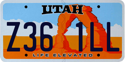UT license plate Z361LL