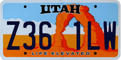UT license plate Z361LW
