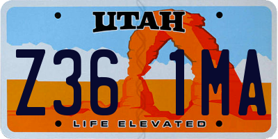 UT license plate Z361MA