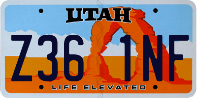 UT license plate Z361NF