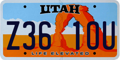 UT license plate Z361OU