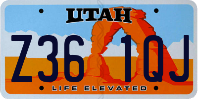 UT license plate Z361QJ