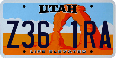 UT license plate Z361RA
