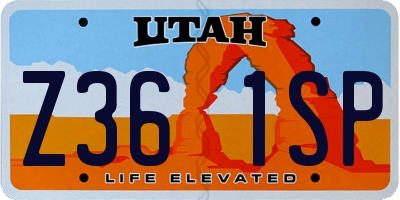 UT license plate Z361SP